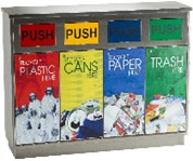 S Steel 4in1 Push Bin